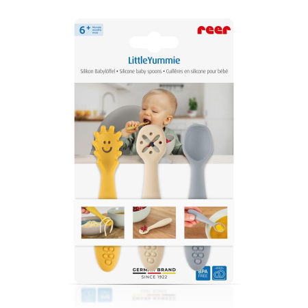 Produse - Set 3 lingurite din silicon LittleYummie, pentru bebelusi, 6+ luni, Reer 23072