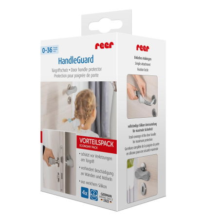Set 4 protectii clanta usa, din silicon, acoperire completa, Reer HandleGuard 70091 [4]