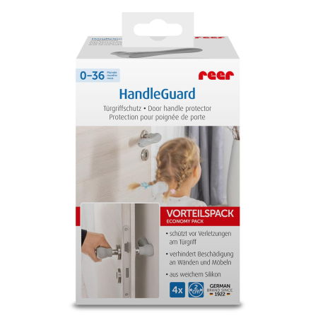 Set 4 protectii clanta usa, din silicon, acoperire completa, Reer HandleGuard 70091 [3]