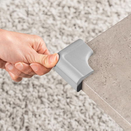 Set 4 protectii de colturi din spuma poliuretan, cu banda adeziva 3M, rezistenta la muscaturi, gri, Reer 82031 [7]