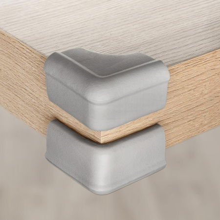 Set 4 protectii de colturi din spuma poliuretan, cu banda adeziva 3M, rezistenta la muscaturi, gri, Reer 82031 [10]