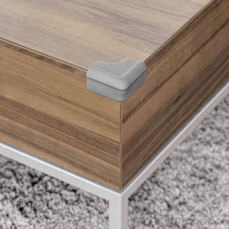 Set 4 protectii de colturi din spuma poliuretan, cu banda adeziva 3M, rezistenta la muscaturi, gri, Reer 82031 [3]