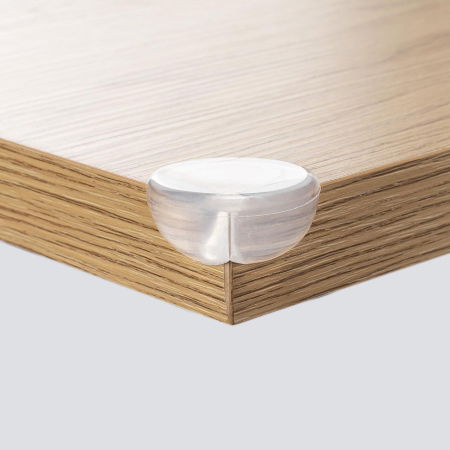 Protecție Colțuri Mobilă Copii - Set 4 protectii universale pentru colturi, din plastic transparent, cu banda adeziva, rezistente la muscaturi, fara PVC, Reer 82049