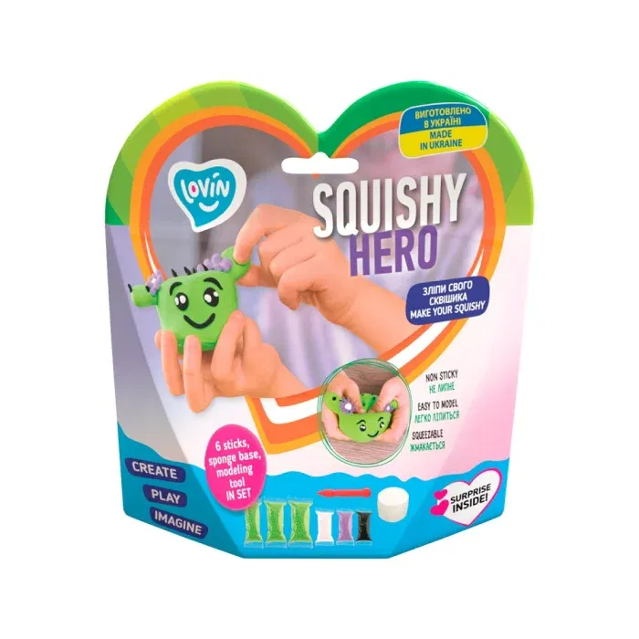 Jocuri de indemanare - Set Air Clay cu argila usoara pentru modelaj Lovin, Squishy Hero, Cactusita, 3 ani+