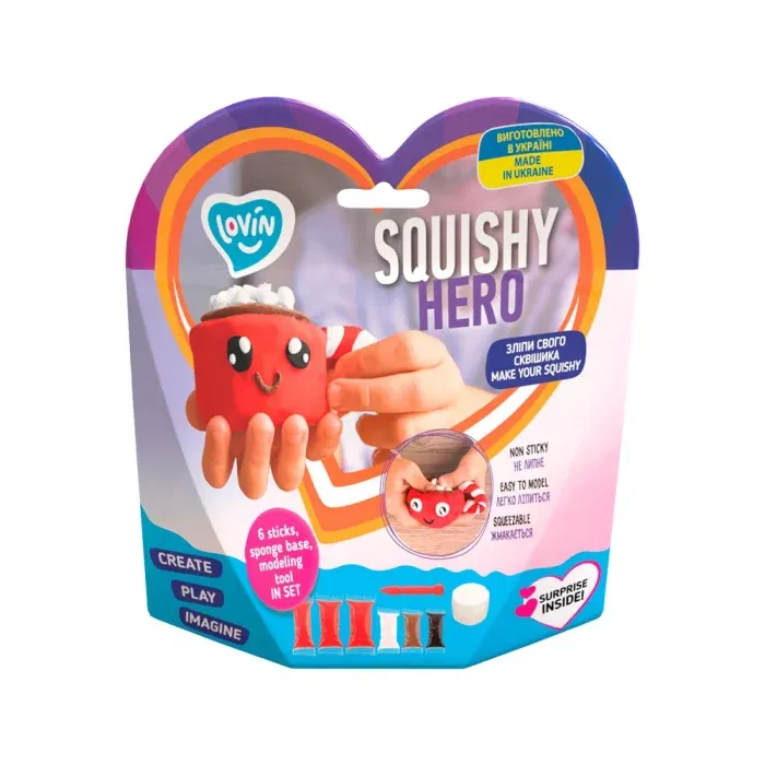 Puzzle - Set Air Clay cu argila usoara pentru modelaj Lovin, Squishy Hero, Cupcao, 3 ani+