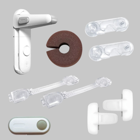 Set blocatoare siguranță copii pentru sertare, dulapuri și uși 9 buc [1]