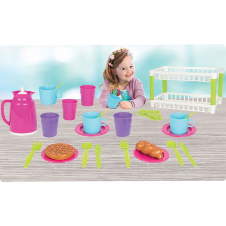 Jocuri și Jucării - Set de servit ceaiul Pilsan Hamarat Two-Tier Tea pink