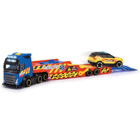 Set Dickie Toys Rescue Transporter 40 cm cu camion, masina, elicopter si accesorii [8]