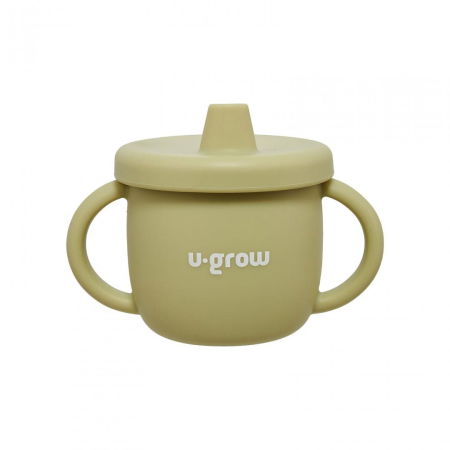 Set diversificare 3 piese silicon : bol , farfurie si cana cu cioc, olive, U-Grow [4]