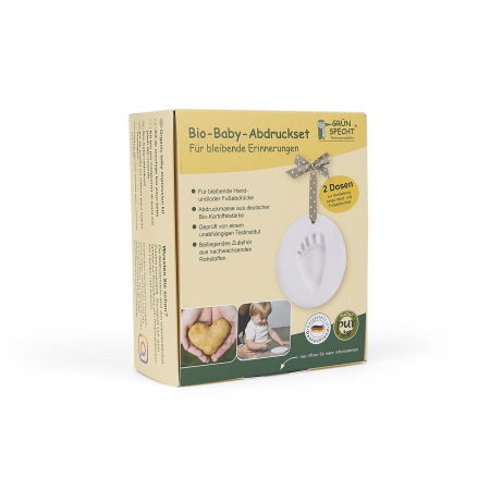 Siguranta copii/Decoratiuni pentru camera copilului - Set dublu mulaj organic pentru amprenta mana si picior bebelusi, Grunspecht 679-00