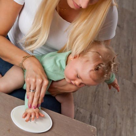 Set dublu mulaj organic pentru amprenta mana si picior bebelusi, Grunspecht 679-00 [9]