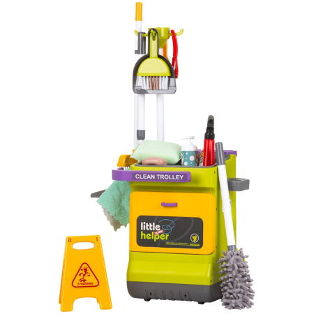 Magazine de joaca si bucatarii copii - Set jucarie Chipolino Cleaning Trolley cu 16 accesorii