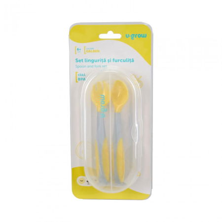 Set lingurita si furculita , galben, U-Grow [3]