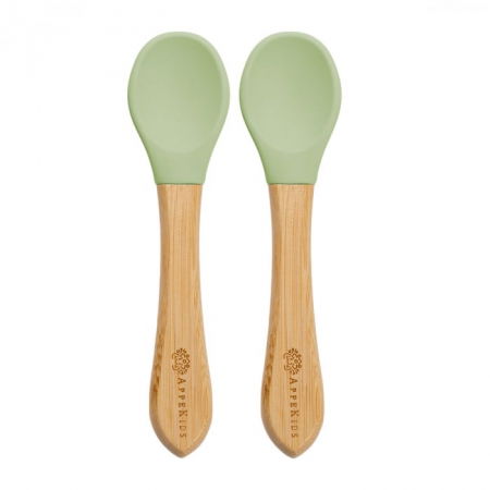Set Lingurite din bambus, AppeKids - Verde [3]