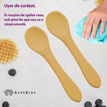 Set Lingurite din silicon, AppeKids - Galben Miere [1]