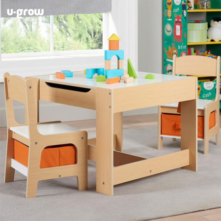 Set masuta si 2 scaune , lemn natur, U-Grow [8]