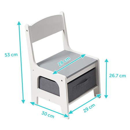 Set masuta si 2 scaune pentru copii , alb MDF, U-Grow [1]