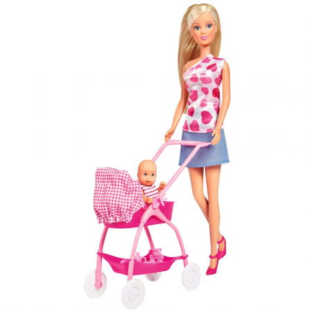 Set Papusa Steffi Love, cu bebelus si accesorii, fetite 3 ani+ [3]