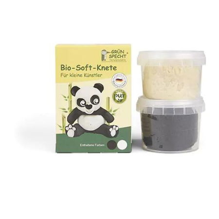 Jocuri și Jucării - Set Plastilina organica, pentru copii, 2 ani+, la tub, 2 culori, moale, nelipicioasa, usor de modelat, Grunspecht 680-V2