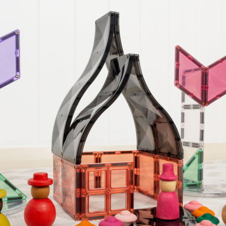 Puzzle - Set Ramps  Intersections Connetix, 16 Piese a,  , œ Rampe Magnetice si Intersectii, Accesorii STEM pentru Constructii Avansate