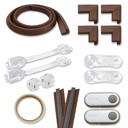 Set Siguranță Copii pentru Casă Maro – Kit Protecție 17 piese [1]