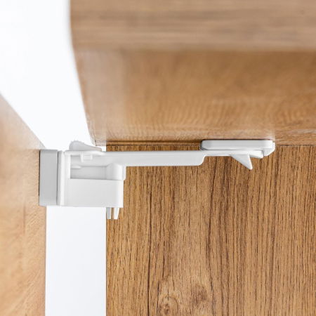 Set sigurante pentru sertare de tacamuri, 2 bucati, albe, montare cu adeziv sau surub, Reer 71090 [5]