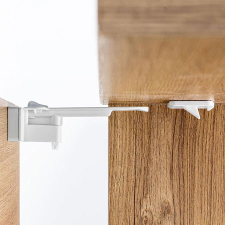 Set sigurante pentru sertare de tacamuri, 2 bucati, albe, montare cu adeziv sau surub, Reer 71090 [8]