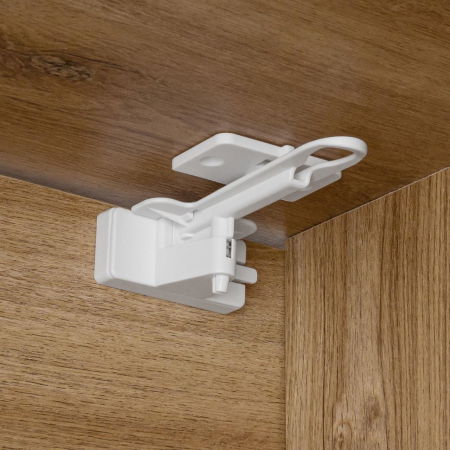 Set sigurante pentru sertare de tacamuri, 2 bucati, albe, montare cu adeziv sau surub, Reer 71090 [9]