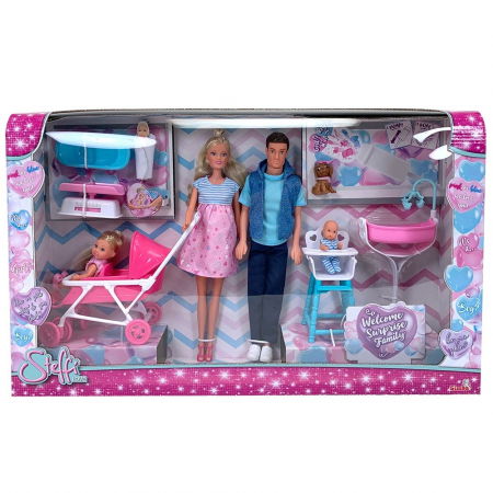 Set papusa Steffy, papusa Kevin, papusa Evi, si accesorii, fetite 3 ani+, Simba Steffi Love [1]