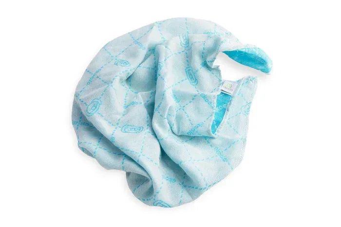 Set Swaddle si suport de prindere baveta, eKoala, Albastru [4]