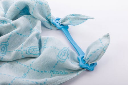 Set Swaddle si suport de prindere baveta, eKoala, Albastru [2]