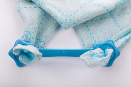 Set Swaddle si suport de prindere baveta, eKoala, Albastru [1]