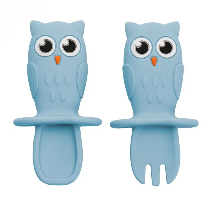 Set Tacamuri din silicon, AppeKids, OWL - Albastru [3]