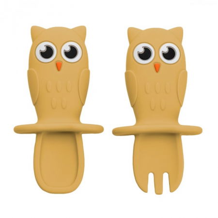 Set Tacamuri din silicon, AppeKids, OWL - Galben Miere [3]