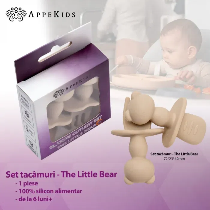 Set Tacamuri din silicon, AppeKids, The Little Bear, Bej [2]