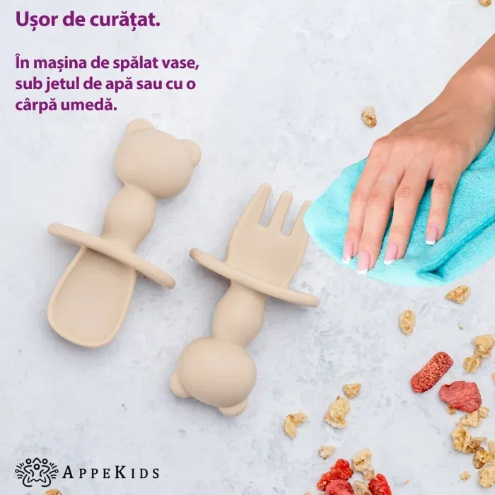 Set Tacamuri din silicon, AppeKids, The Little Bear, Bej [1]