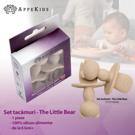 Set Tacamuri din silicon, AppeKids, The Little Bear- Bej [2]