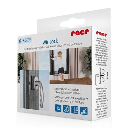 Siguranta pentru usi de balcon si ferestre, fara gaurire sau lipire, gri antracit, Reer WinLock 70021 [2]