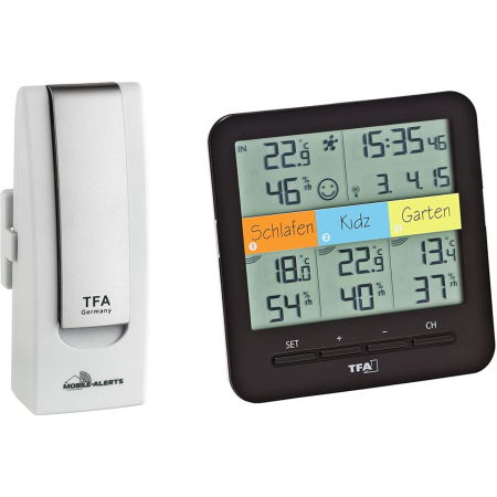 Sisteme De Siguranță Copii - Sistem meteo SmartHome cu termo-higrometru si 3 senzori wireless, comunicare cu smartphone WEATHERHUB, TFA 31.4007.02