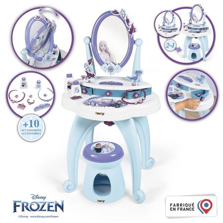 Smoby Masuta de machiaj  pentru fetite , Frozen Hairdresser 2 in 1 [1]