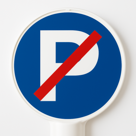 Stalp delimitare cu suport si semn de avertizare, set 3 buc [1]