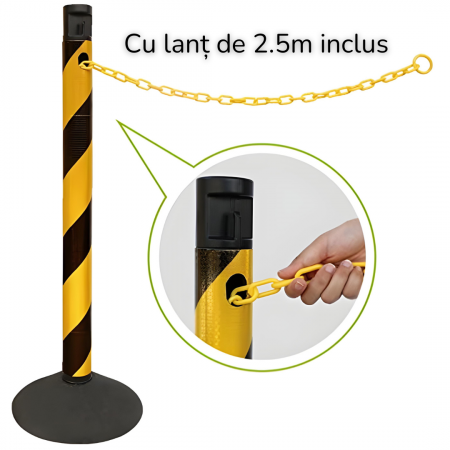 Stalp Delimitare Reflectorizant Negru-Galben [3]