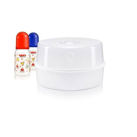 Incălzitoare biberoane copii - Sterilizator ecologic pentru microunde, capacitate 4 biberoane, Reer Vapostar 3295.1