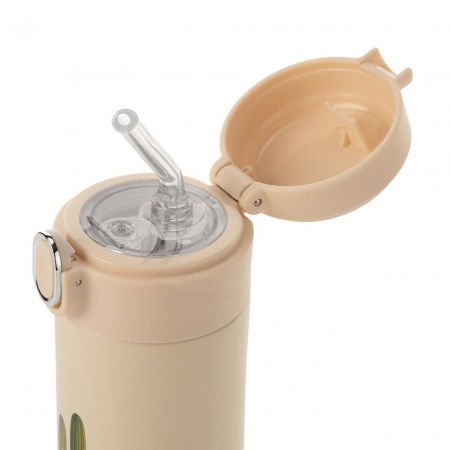 Sticla apa copii inox cu pai crem 350ml Reer [1]