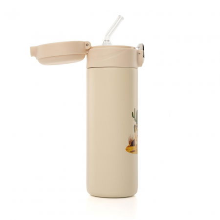 Sticla apa copii inox cu pai crem 350ml Reer [2]