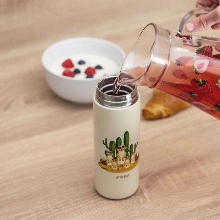 Sticla apa copii inox cu pai crem 350ml Reer [3]