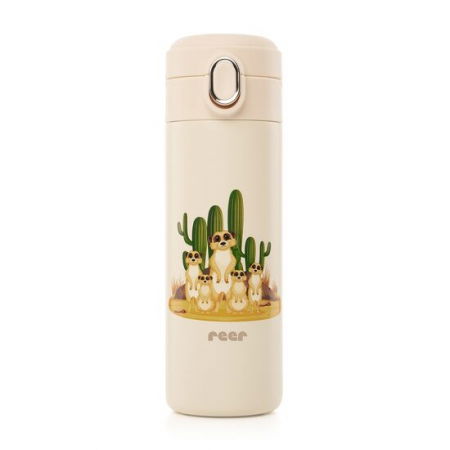 Produse - Sticla apa copii inox cu pai crem 350ml Reer