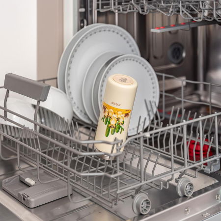 Sticla apa copii inox cu pai crem 350ml Reer [5]