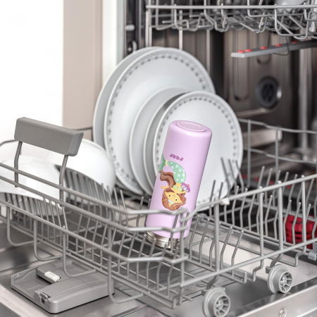 Sticla apa copii inox cu pai violet 350ml Reer [7]