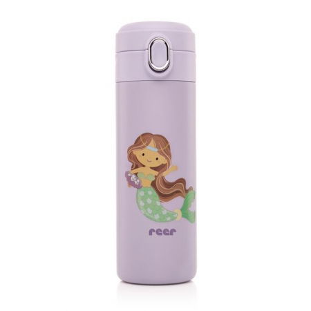 Produse - Sticla apa copii inox cu pai violet 350ml Reer